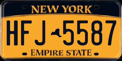 NY license plate HFJ5587