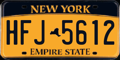 NY license plate HFJ5612