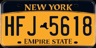 NY license plate HFJ5618