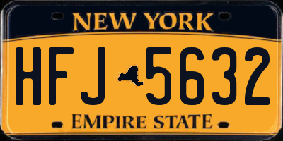NY license plate HFJ5632
