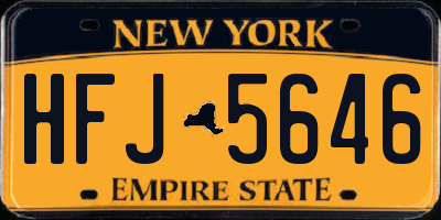 NY license plate HFJ5646