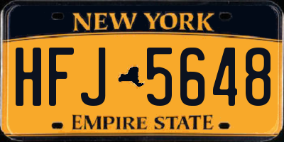 NY license plate HFJ5648