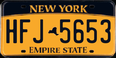 NY license plate HFJ5653