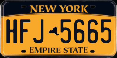 NY license plate HFJ5665