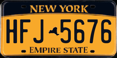 NY license plate HFJ5676