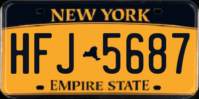 NY license plate HFJ5687