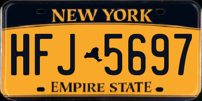 NY license plate HFJ5697