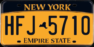 NY license plate HFJ5710