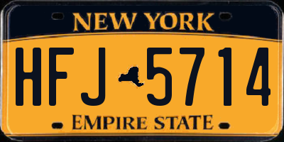 NY license plate HFJ5714