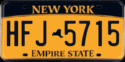 NY license plate HFJ5715