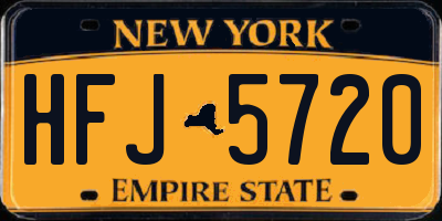 NY license plate HFJ5720