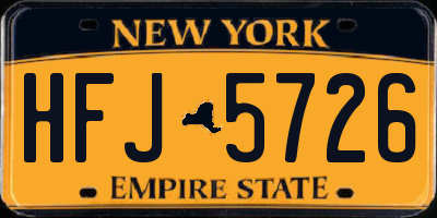 NY license plate HFJ5726