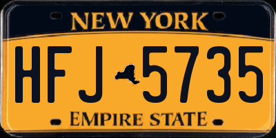 NY license plate HFJ5735