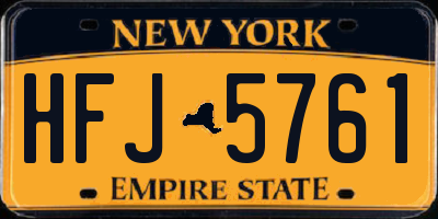 NY license plate HFJ5761