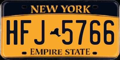 NY license plate HFJ5766