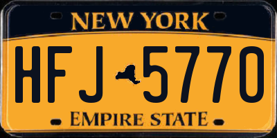 NY license plate HFJ5770