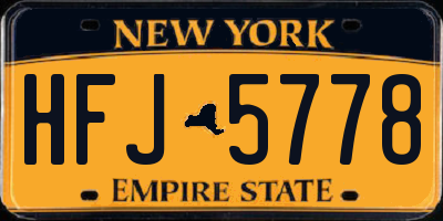 NY license plate HFJ5778