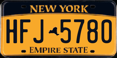 NY license plate HFJ5780