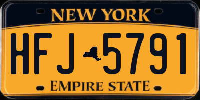 NY license plate HFJ5791