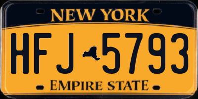 NY license plate HFJ5793
