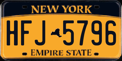 NY license plate HFJ5796