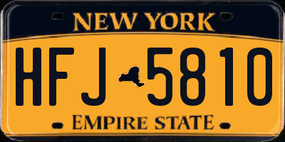 NY license plate HFJ5810