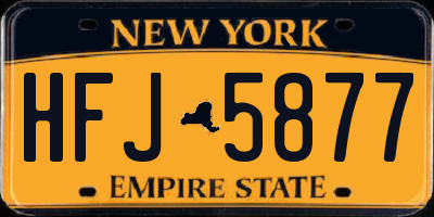 NY license plate HFJ5877