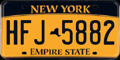NY license plate HFJ5882