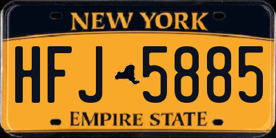 NY license plate HFJ5885