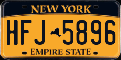NY license plate HFJ5896