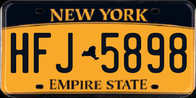 NY license plate HFJ5898