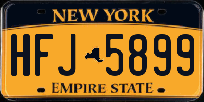 NY license plate HFJ5899