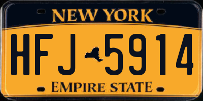 NY license plate HFJ5914