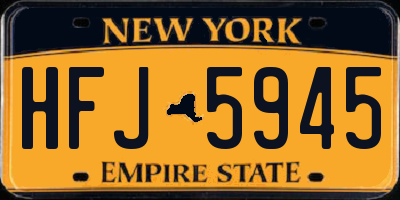 NY license plate HFJ5945