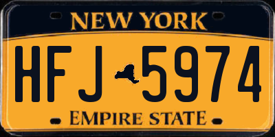 NY license plate HFJ5974