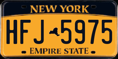 NY license plate HFJ5975