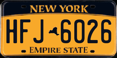 NY license plate HFJ6026