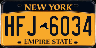 NY license plate HFJ6034