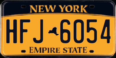 NY license plate HFJ6054