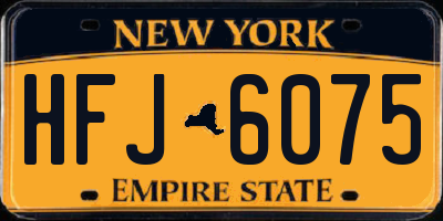 NY license plate HFJ6075