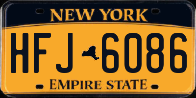NY license plate HFJ6086