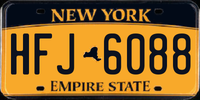 NY license plate HFJ6088