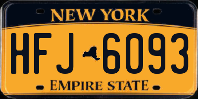 NY license plate HFJ6093
