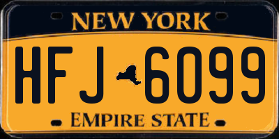 NY license plate HFJ6099