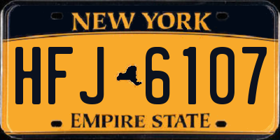 NY license plate HFJ6107