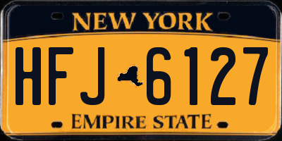 NY license plate HFJ6127
