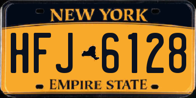 NY license plate HFJ6128