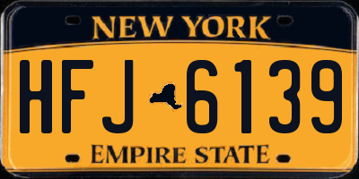 NY license plate HFJ6139