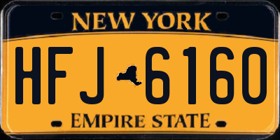 NY license plate HFJ6160