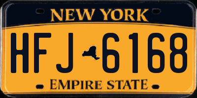 NY license plate HFJ6168